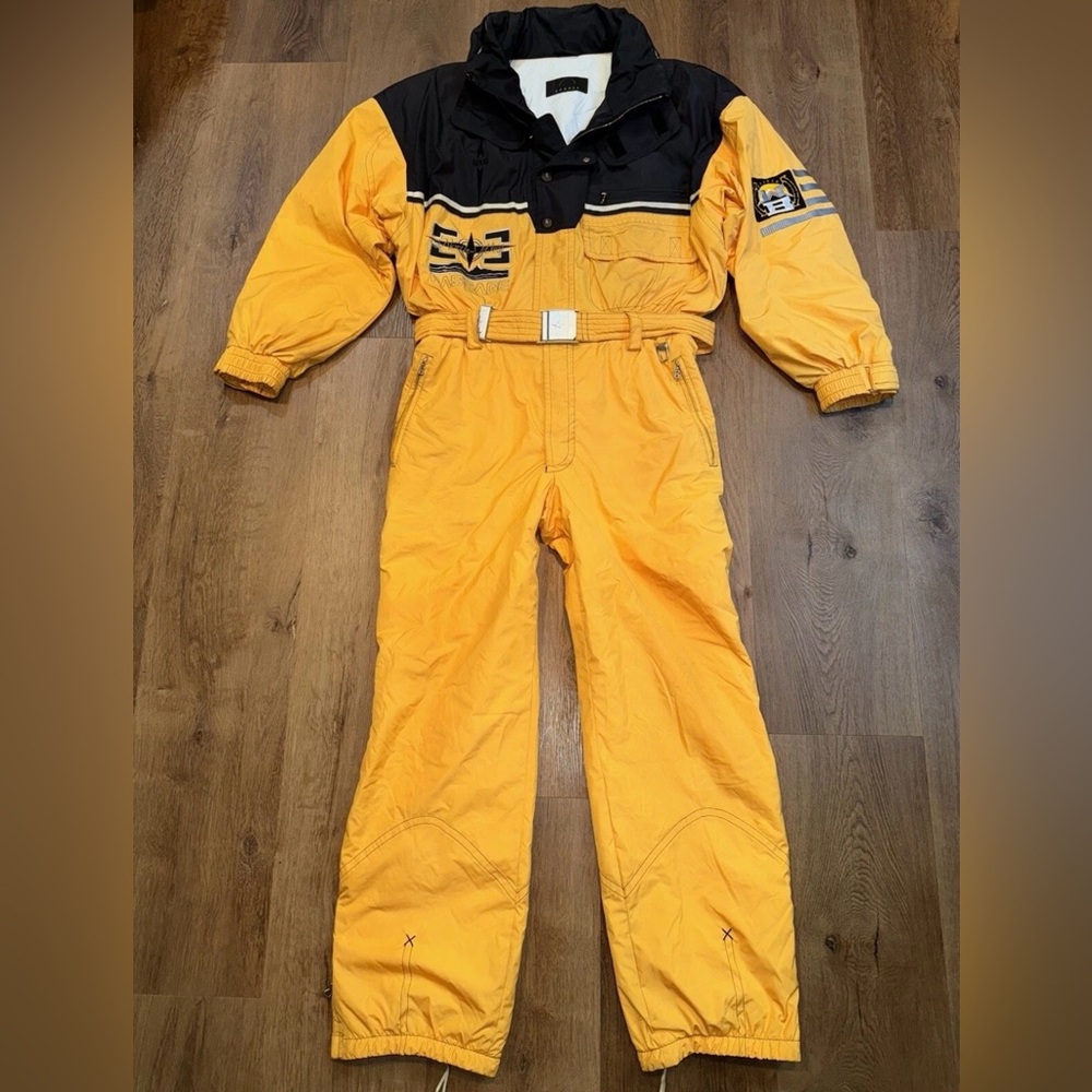Bogner Yellow and Black Ski Suit